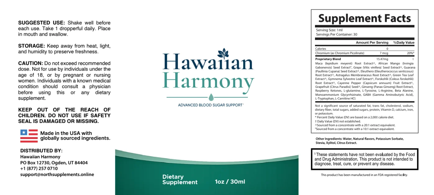 Hawaiian Harmony Product Label